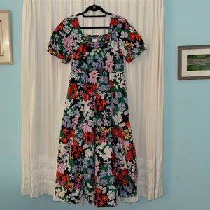 Old Navy Puff-Sleeve Midi Swing Dress